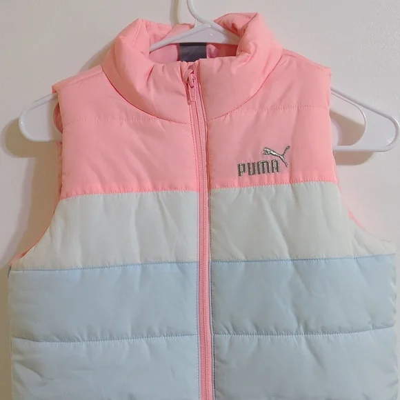 Puma Coral and Light Blue Puffer Vest - Picture 1 of 4